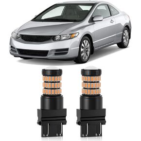 Amber Yellow 3157 3156 3457 3057 LED Blinker Light Bulbs Compatible with 2006-2011 Honda Civic Coupe Front Turn Signal Lights & 2001-2003 Honda Civic Sedan Rear Turn Signal Lights, Pack of 2