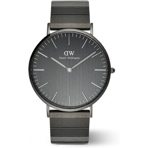 Daniel Wellington Classic Piano Link 40mm Men's Watch, DW Classic Steinless Steel Graphite Watch for Men