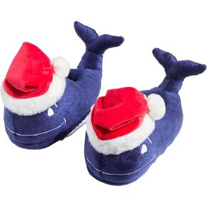 vineyard vines Boy's Santa Whale Plush Slipper