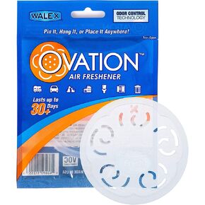 أقراص معطر الهواء المحمولة من Walex Ovation، مزيل الروائح الكريهة للتحكم في الرائحة الصلبة للمراحيض، ومقطورات RV، والقوارب، والسيارات، OVAFFRE1، طازج، عبوة من 1، لافندر