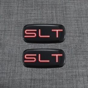 2Pcs SLT Cab Emblems 3D Badge Sticker Logo Roof Pillar Letter Replacement for 02-07 Yukon Suburban Sierra 15036134 (Chrome)