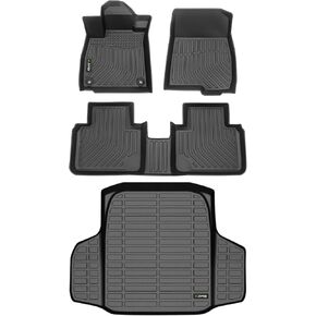 All Weather Car Floor Mats & Cargo Liner for 2018-2022 Honda Accord/Accord Hybrid Custom Fit Full Set Accessories - Black