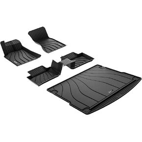 3W Floor mats & Cargo Liner for Porsche Macan 2014-2025 TPE All Weather Custom Fit Floor Liner for Macan Full Set Car Liner Black
