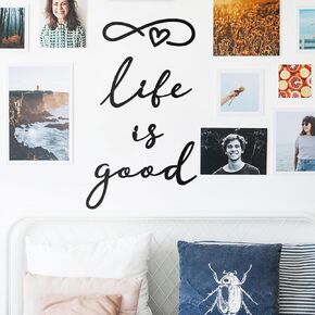 علامة معدنية Life is Good - ديكور حائط داخلي وخارجي لديكورات المزرعة - لوحات فنية جدارية معدنية ولافتات لديكور المنزل - هدايا مثالية لتدفئة المنزل الجديد وهدايا عائلية - فن جداري معدني متين (5)