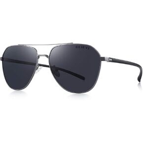 Unisex Polarized Sunglasses for Men - Women Driving Sunglasses Lightweight Metal Frame Classic Retro Designer Style