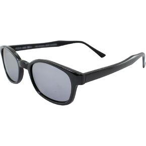 Pacific Coast Original KD's Biker Sunglasses (Black Frame/Silver Mirror Lens)