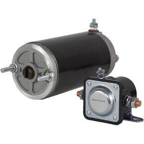 RAREELECTRICAL New 12V High Torque Snow Plow Angle Pump Motor And Solenoid Kit Compatible With Meyer E47 Electro Touch 3/16 Wide Slot 46-2001 By Part Numbers 15054 46-2415 Mkw4007 Mm48826 Mm551046
