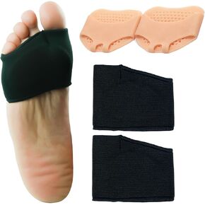 2 Pairs Metatarsal Pads for Men and Women, Forefoot Pads Sleeves with Gel Pad, Metatarsalgia Insoles Shoe Pads Foot Care Inserts Foot Pads for Feet Pain Relief (M)