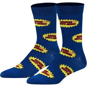 Crazy Socks, Beavis & Butthead Logo, 90's Cartoon Comedy, Silly Men's Crew Socks