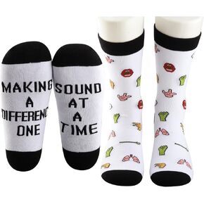G2TUP Speech Therapist Socks SLP Gifts Speech Language Pathologist Socks Making a Difference One Sound At a Time SLP Socks