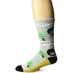 Bob Ross Happy Tree Men's Crew Socks, Grey, One Size