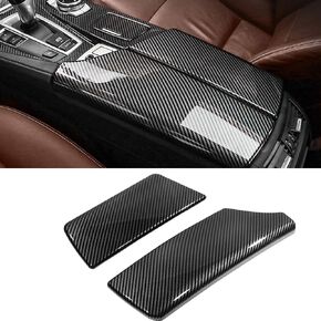 TTCR-II Compatible with BMW 5 Series Console Cover, for 2011-2016 BMW F10 Center Console Cover, 2 PCs For BMW Armrest Box Cover F10 F11 520i 528i 530i 535d 535i 550i (Not Real Carbon Fiber)