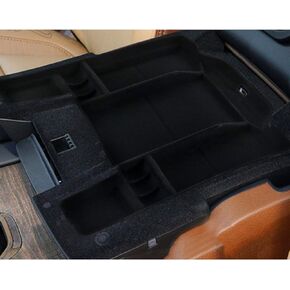 SXCY 2019-2024 RAM 1500 2500 3500 Center Console Organizer Tray FIT 2022 2023 2024 RAM 1500 Accessories Console Tray for 2022 2023 2024 Dodge RAM 1500 Armrest Console Insert Box with Mats (black)