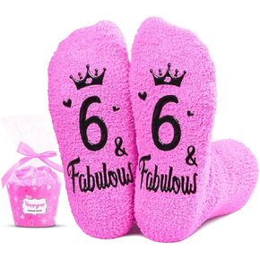 HAPPYPOP 6th Birthday Gifts Ideas for Girls - Socks for Kids Age 6, Gifts for Six Year Old Girls, Presents for 6 Year Old Girls