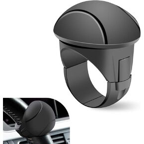 Car Steering Wheel Knob Spinner Accessory Knob, ABS Anti-skid One-handed Control 360 Degree Noiseless Smooth Rotation Decorative Assist Ball, Universal Fit for All Cars(Black)