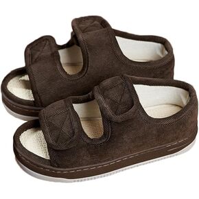 Diabetic Sandals for Women Men Open Toe Diabetic Slippers Edema Swollen Feet Diabetic Shoes Footwear Extra Wide Non Slip Adaptive Sandals Breathable Arthritis Elderly Sandals Indoor Outdoor Slippers