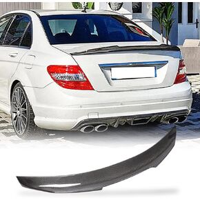 W204 Real Carbon Fiber Trunk Spoiler for Mercedes-Benz C Class W204 C204 2007-2014 C180 C200 C250 C300 C63 Sedan 4-Door Rear Spoiler Boot Lid High Kick Wing Lip Factory Outlet
