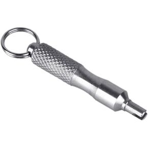 Silver Tire Valve Core Screwdriver for Car Motor Tyre Installation Repair Deflating Screw Driver Tool Stainless Keychain Design Tire Repair Tools Tire and Wheel Tools