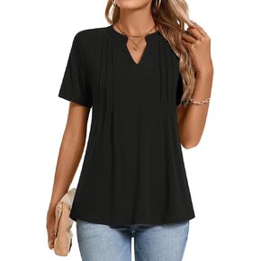 Netsmile Womens's Casual Summer Tops Short Sleeve T-Shirt Dressy V-Neck Tunic Blouse