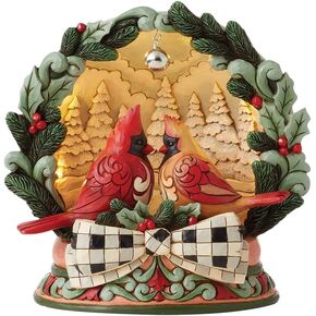 Enesco Jim Shore Heartwood Creek Four Seasons Highland Cardinals Led Diorama Figurine
