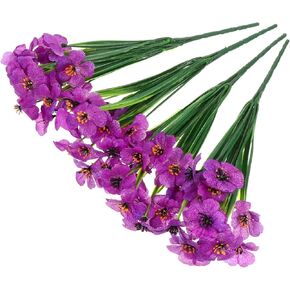 FOMIYES 1 Set 4pcs Decorative Artificial Flowers Fake Artificial Greenery Stem Fake African Violets Artificial Flowers for Outdoors Wedding Decor Wedding Table Decor Home Decor Fake Flower