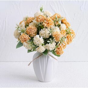 Artificial Flowers Bouquet in Vase, Fake Silk Hydrangea Flowers with Vase,Fall Decor, Faux Flowers Arrangement for Home Wedding Office Living Room Tables Centerpieces Decoration (Blue)