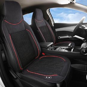 Priprilod Black 12/24V Summer Cooling Seat Cushion Adjustable Temperature Comfort Ventilation Cooling Blowing Air with Fan Seat Cushion Cover Compatible All Types of Cars Trucks Atvs Advs Caravans