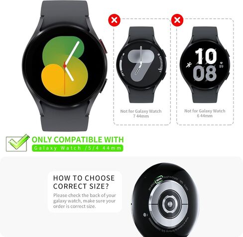 [6+6Pack Screen Protector Case for Samsung Galaxy FE/Galaxy Watch 5/Galaxy Watch 4 40mm, Bubble Free Tempered Glass Film + Waterproof Hard PC Bumper No Water Collected Protective Cover in Kuwait