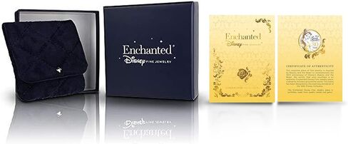 مجوهرات ديزني الساحرة من Jewelili من الفضة الإسترليني والذهب الأصفر عيار 10 قيراط 1/6 Cttw من الألماس المستدير الأبيض الطبيعي Belle 30th Charm in Kuwait