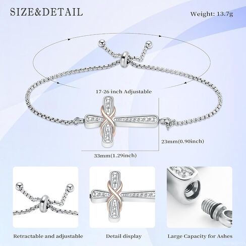 Urn Bracelet for Ashes Infinity Cremation Bracelet Bracelet Religious Jewelry Ashes Keepsake Holder Memorial Jewelry for Men Women in Saudi Arabia