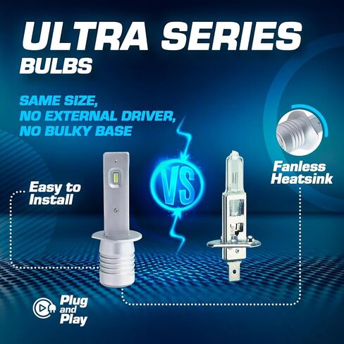 VERKEN 9006 - HB4 Fog Light Bulb, No Adapter Required High-Efficiency Super Bright 10000LM, 6500K Cool White, IP67, Plug and Play, Pack of 2 in Saudi Arabia