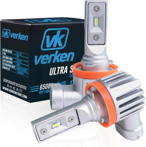 VERKEN 9006 - HB4 Fog Light Bulb, No Adapter Required High-Efficiency Super Bright 10000LM, 6500K Cool White, IP67, Plug and Play, Pack of 2 in Saudi Arabia