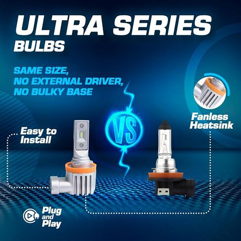 VERKEN 9006 - HB4 Fog Light Bulb, No Adapter Required High-Efficiency Super Bright 10000LM, 6500K Cool White, IP67, Plug and Play, Pack of 2 in Saudi Arabia