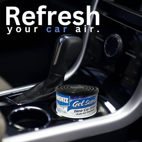 Gel Air Freshener 3 Pack 2.5 Ounces each - Auto Air Freshener, Eliminates Bad Scents & Odors - Home, Pets, Bathroom, Kitchen, Living Room, Car - Absorbent, Long Lasting Fragrance (New Car) in Saudi Arabia