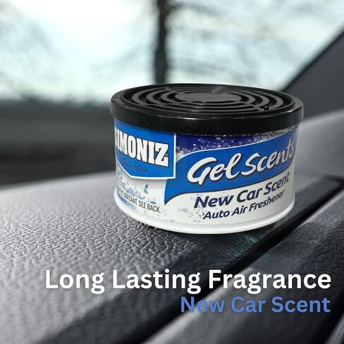 Gel Air Freshener 3 Pack 2.5 Ounces each - Auto Air Freshener, Eliminates Bad Scents & Odors - Home, Pets, Bathroom, Kitchen, Living Room, Car - Absorbent, Long Lasting Fragrance (New Car) in Saudi Arabia