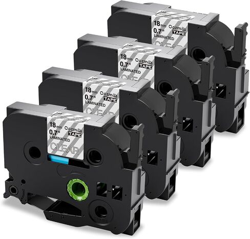 TZe TZ Tape 12mm 0.47 Laminated Clear Compatible with Brother P-Touch | Label Tape Clear TZe-131 Label Maker Tape Black on Clear Work for Ptouch PT-H110 PT-D210 Refills, 1/2 Inch x 26.2 ft, 4-Pack in Saudi Arabia