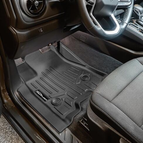 SMARTLINER All Weather Protection Custom Fit Black 1st Row Floor Mat Liner Set Compatible with 2023-2024 Chevrolet Colorado| GMC Canyon (Only Fits Crew Cabs with Carpeted Flooring) in Saudi Arabia