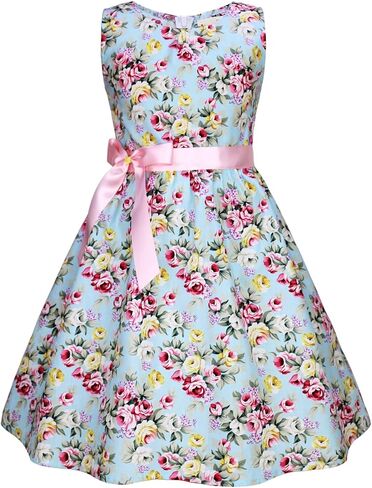 Floral Cotton Kids Girl Dresses Summer Girls Clothes,1HPEA05,4-5 Years(120) in Saudi Arabia