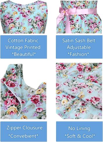 Floral Cotton Kids Girl Dresses Summer Girls Clothes,1HPEA05,4-5 Years(120) in Saudi Arabia