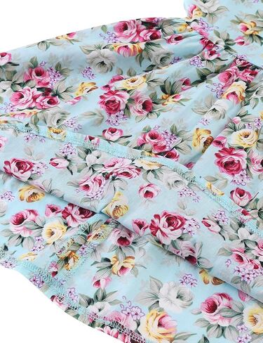 Floral Cotton Kids Girl Dresses Summer Girls Clothes,1HPEA05,4-5 Years(120) in Saudi Arabia