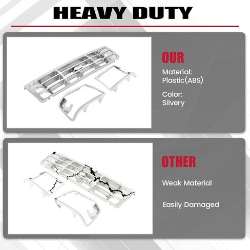 الشبكة الأمامية وإطار المصباح الأمامي من HECASA متوافق مع 1992-1997 Ford Bronco F-150 F-250 HD F-350 لاستبدال FO1200172 FO2512131 FO2513135 باللون الأسود in Kuwait