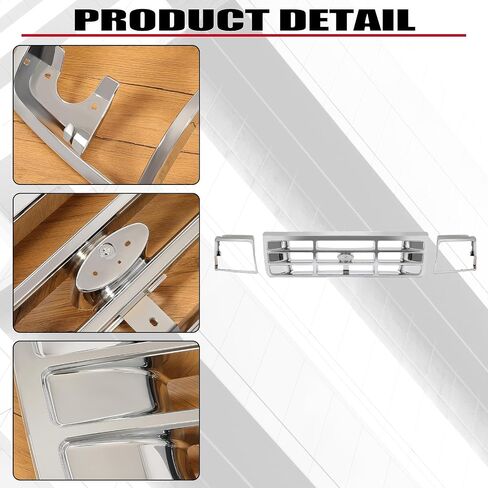 الشبكة الأمامية وإطار المصباح الأمامي من HECASA متوافق مع 1992-1997 Ford Bronco F-150 F-250 HD F-350 لاستبدال FO1200172 FO2512131 FO2513135 باللون الأسود in Kuwait