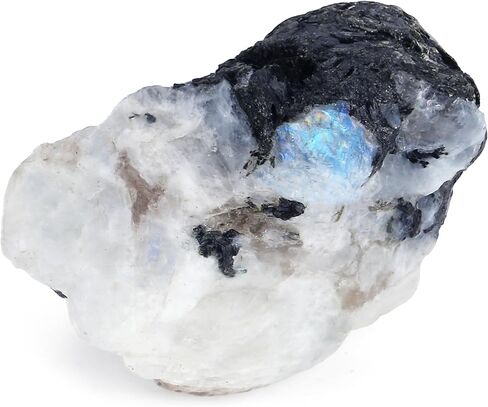 YATOJUZI Rainbow Moonstone 1.6-2.2" Natural Raw Stones and Healing Crystals Large Labradorite Stone Rough Crystal Rocks for Tumbling Cabbing Polishing Fountain Rocks Decoration 1PCS in Kuwait