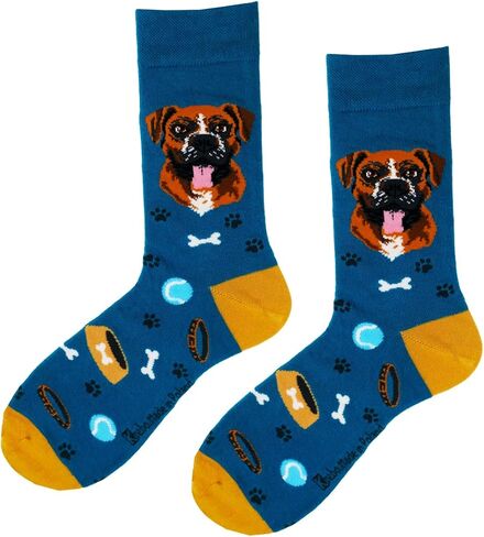 جوارب XWI Paws Purrs Fun Novelty لمحبي القطط والكلاب للرجال للجنسين طاقم 75% قطن in Saudi Arabia