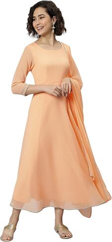 كورتا بولي جورجيت للسيدات من Janasya Indian مع وشاح in Kuwait