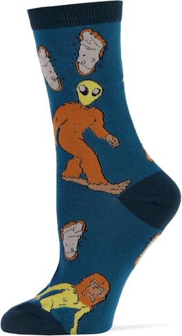 ooohyeah Women’s Novelty Bigfoot Crew Socks, Crazy Funny Cotton Dress Socks Stocking Stuffer Gift - Believe, Shoe Size 5-10 in Saudi Arabia