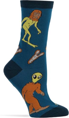 ooohyeah Women’s Novelty Bigfoot Crew Socks, Crazy Funny Cotton Dress Socks Stocking Stuffer Gift - Believe, Shoe Size 5-10 in Saudi Arabia