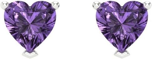 1.5 ct Brilliant Heart Cut Studs Alexandrite 14k White Gold Desginer Affordable Earrings Screw back in Saudi Arabia