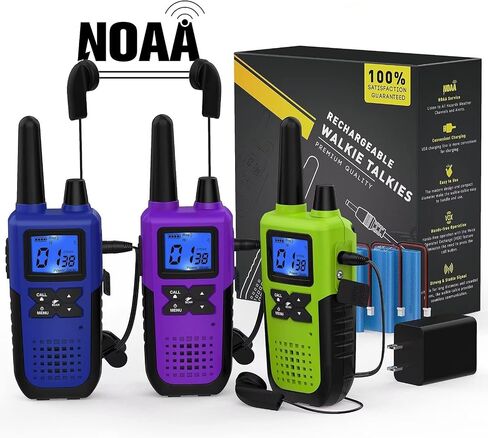 Topsung 3 Walkie Talkies Rechargeable Adults Long Range with Earpieces NOAA in Kuwait