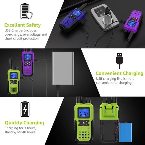Topsung 3 Walkie Talkies Rechargeable Adults Long Range with Earpieces NOAA in Kuwait